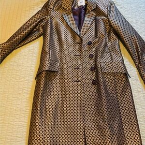 Elegant Purple Patterned Women's Coat